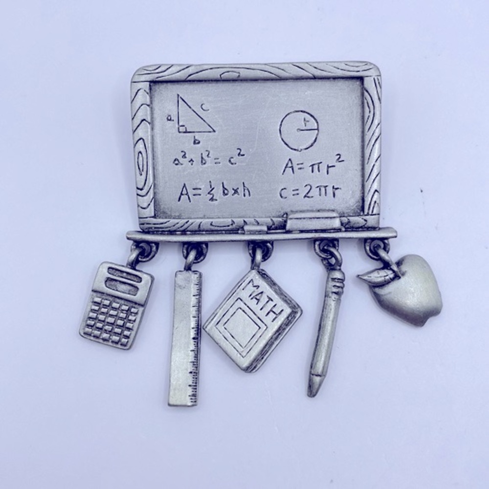 Vintage JJ Signed Math Teacher Brooch